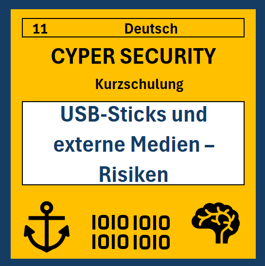 11 DE Cyper- Security Kurzschulung: USB-Sticks und externe Medien – Risiken